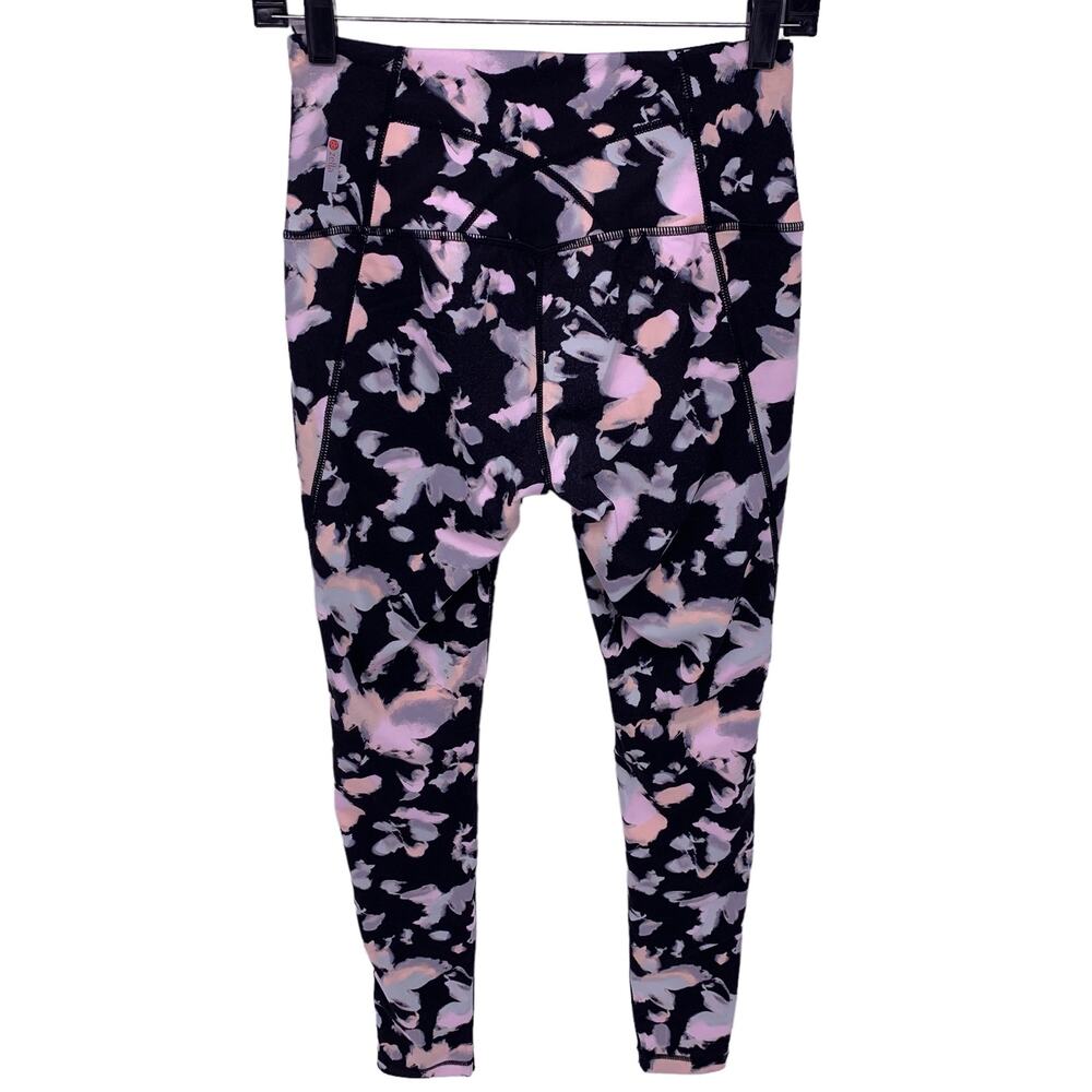 Zella Black Floral Leggings Womens Size Small - Picture 2 of 7